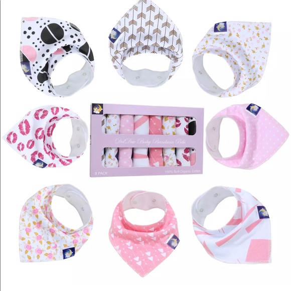 Organic Baby Bandana Drool Bibs 100% Soft Cotton - Picture 2 of 8